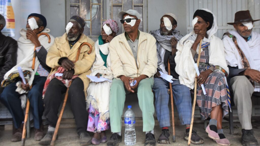 Fred hollows foundation match. Patients recovering from eye surgeries