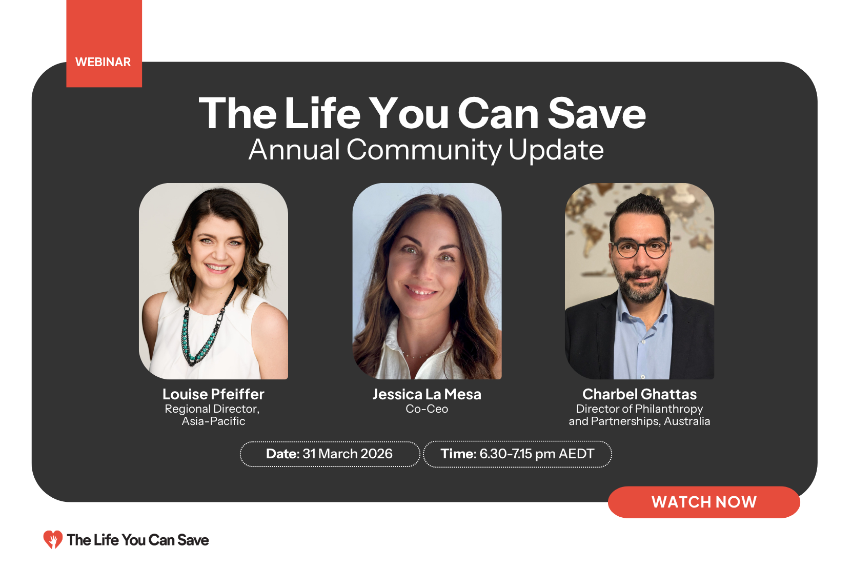 The Life You Can Save Annual Community Update – Australia